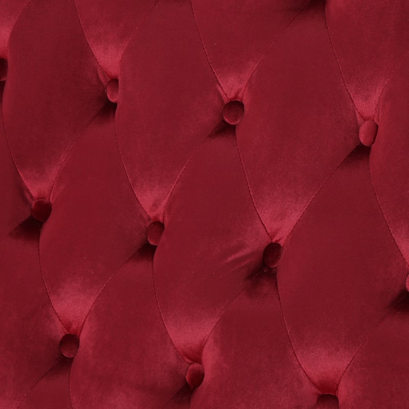 Velvet Button Tufted High Wingback Loveseat Sofa