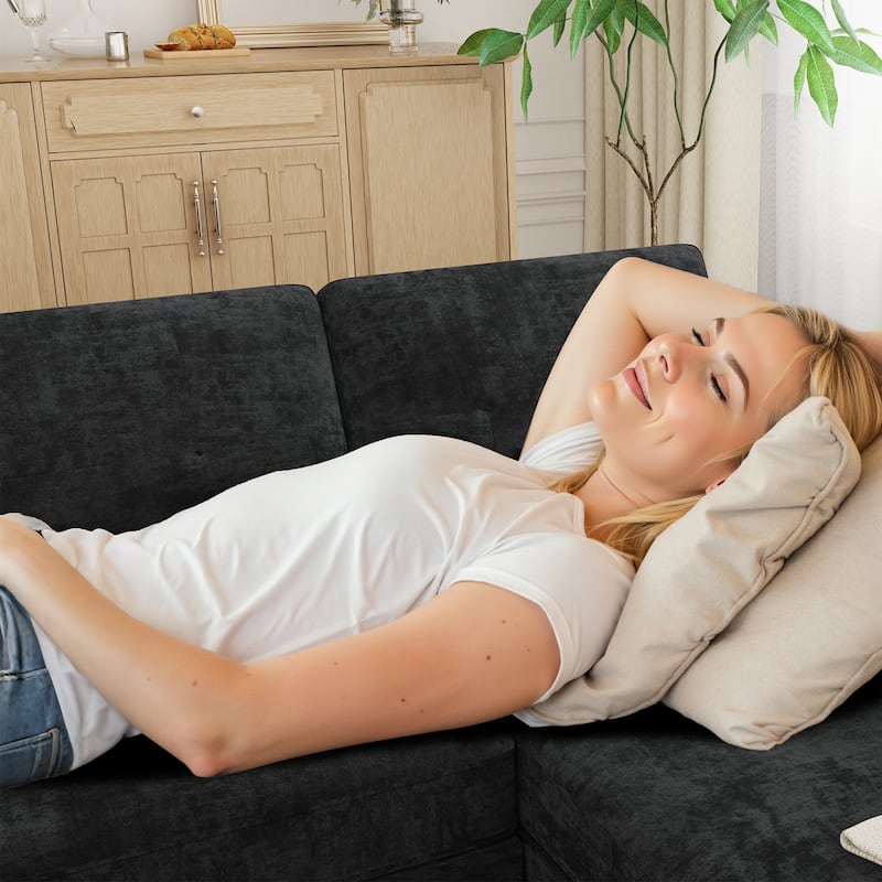 106'' Sectional Sofa with Thick Cushions for Living Room