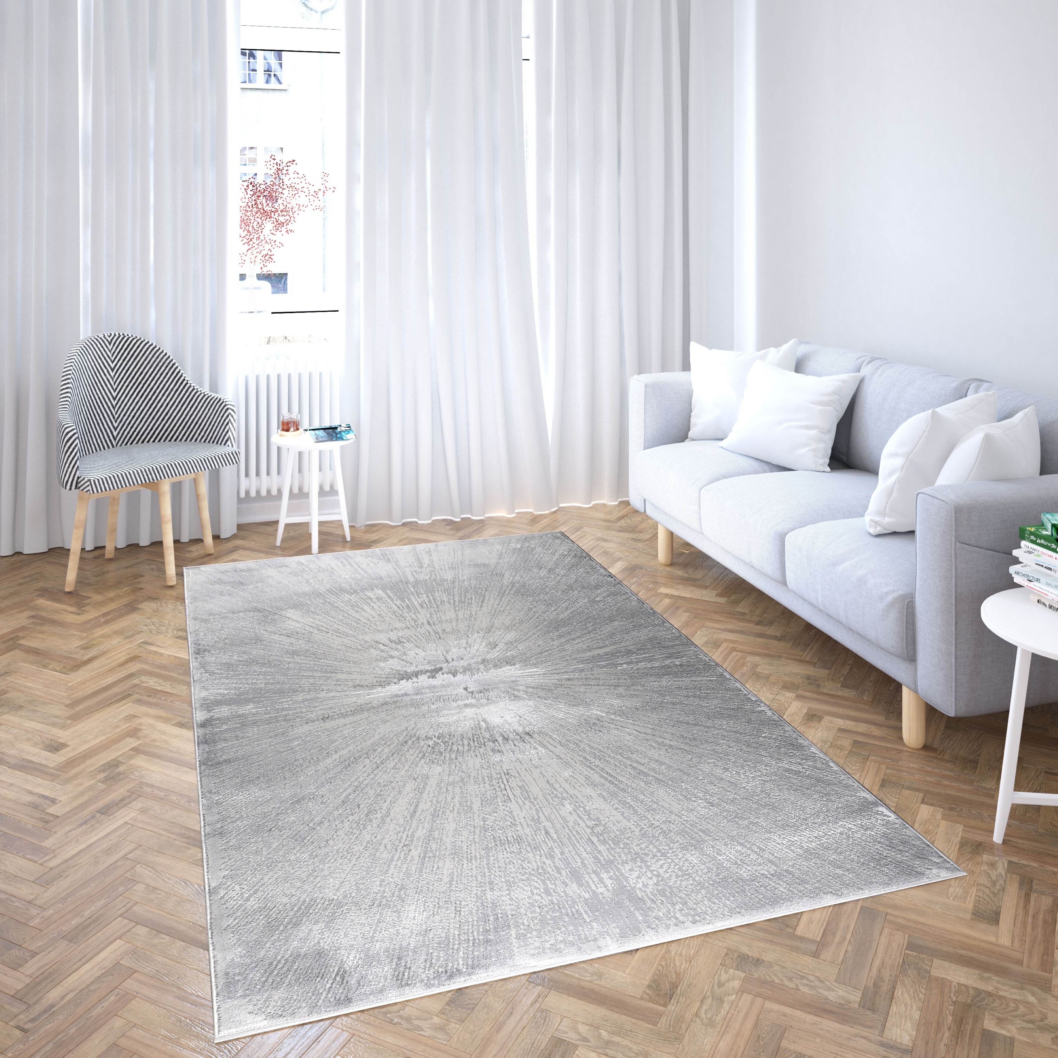 MDA Rugs Hania Collection Grey Contemporary Abstract Area Rug