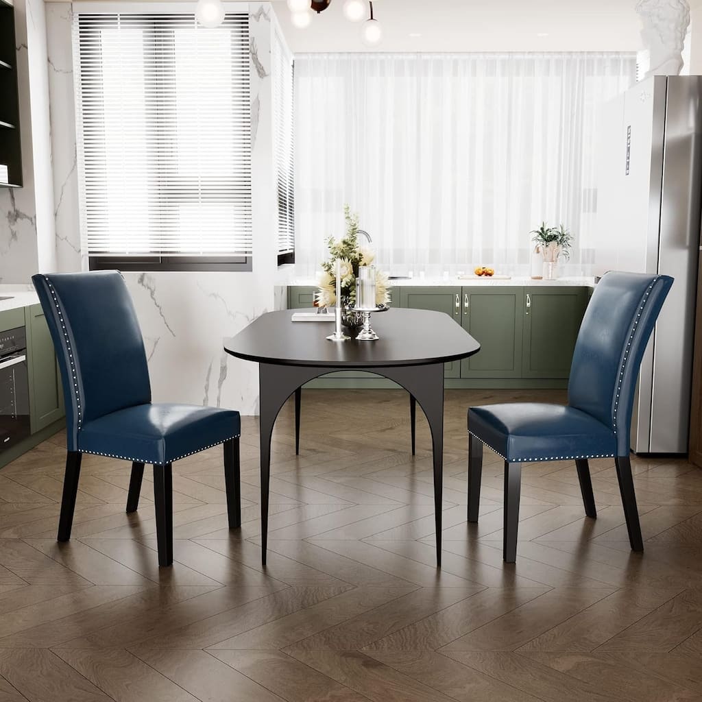 Faux Leather Kitchen Dining Accent Chairs Set of 2