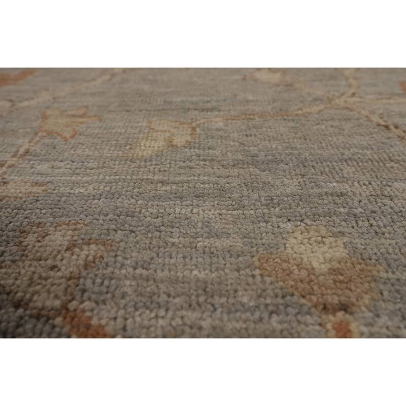 Vegetable Dye Oushak Turkish Rug Hand-Knotted Oriental Wool Carpet - 9'2"x 11'8"