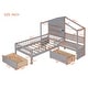 preview thumbnail 3 of 26, Twin Size House Bed Platform Bed with Sofa, Charging Station & Storage