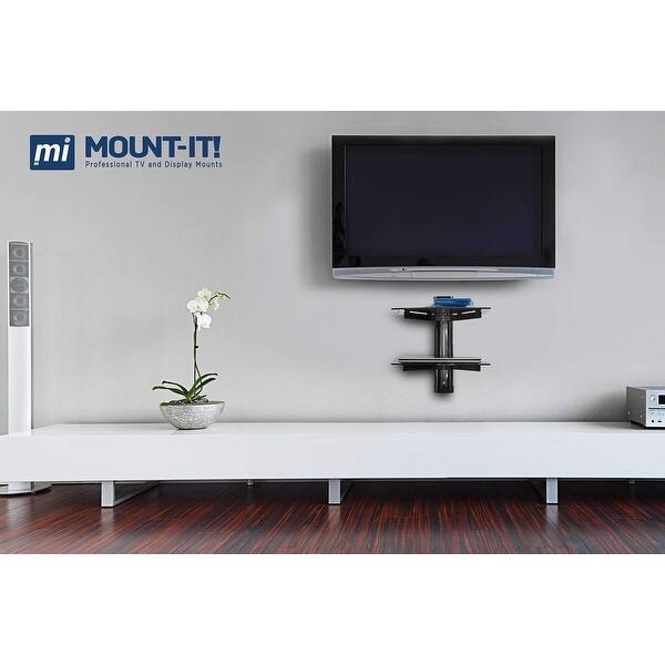 Shop Mount It Floating Wall Mounted Dual Shelf Stand Tinted