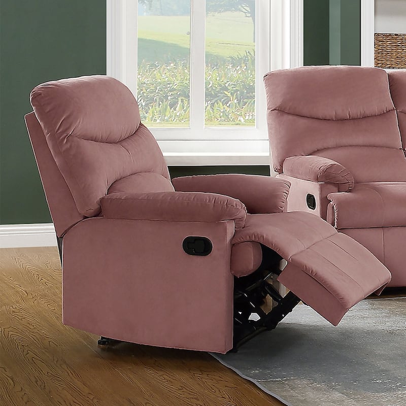 Velvet Upholstered Manual Motion Single Recliner
