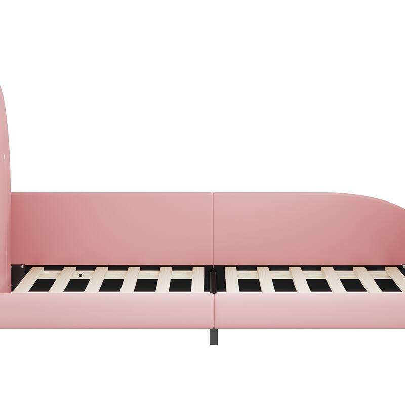 Twin size Upholstered Rabbit-Shape Princess Bed