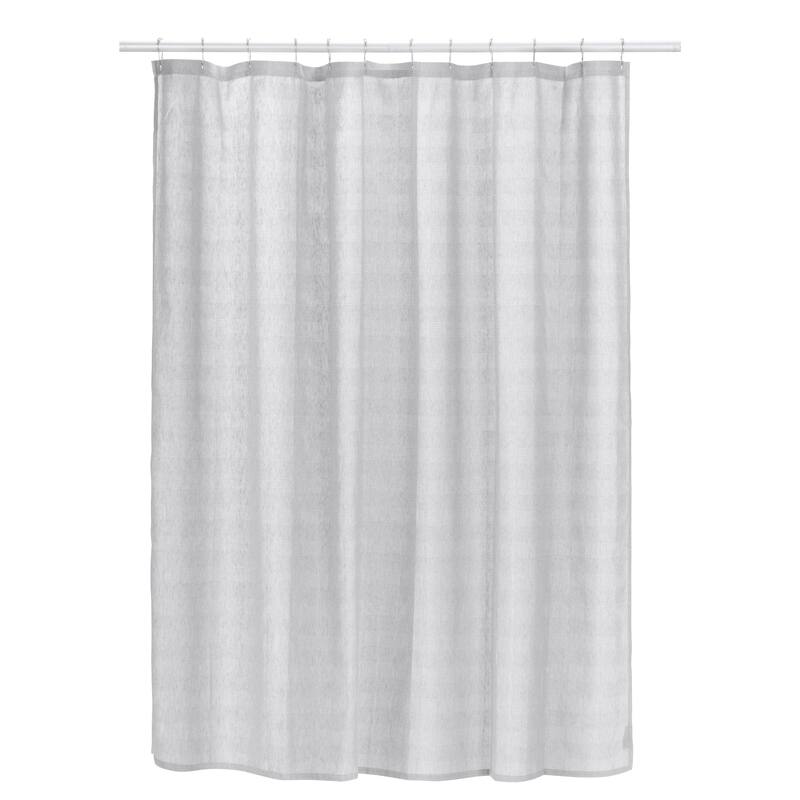 French Connection Grey Cotton Blend 13 Piece Shower Curtain Set 72x72