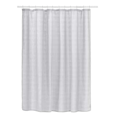 French Connection Grey Cotton Blend 13 Piece Shower Curtain Set 72x72