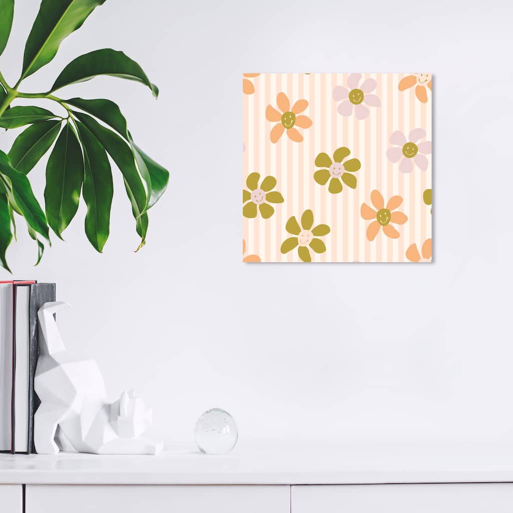 Wynwood Studio Canvas Education and Office The Children Floral Nursery Orange Modern & Contemporary Wall Art Canvas Print