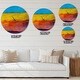preview thumbnail 4 of 8, Designart 'Yellow Blue Orange in Abstract Painting background' Oversized Modern Wall CLock