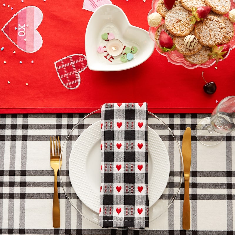 Hearts Embellished Table Runner 14x54 - Table Runner, 14x54"