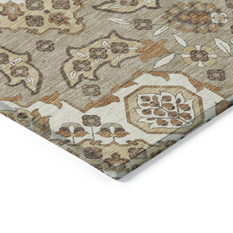 HomeRoots Medallion Traditional Rectangle Outdoor Rug