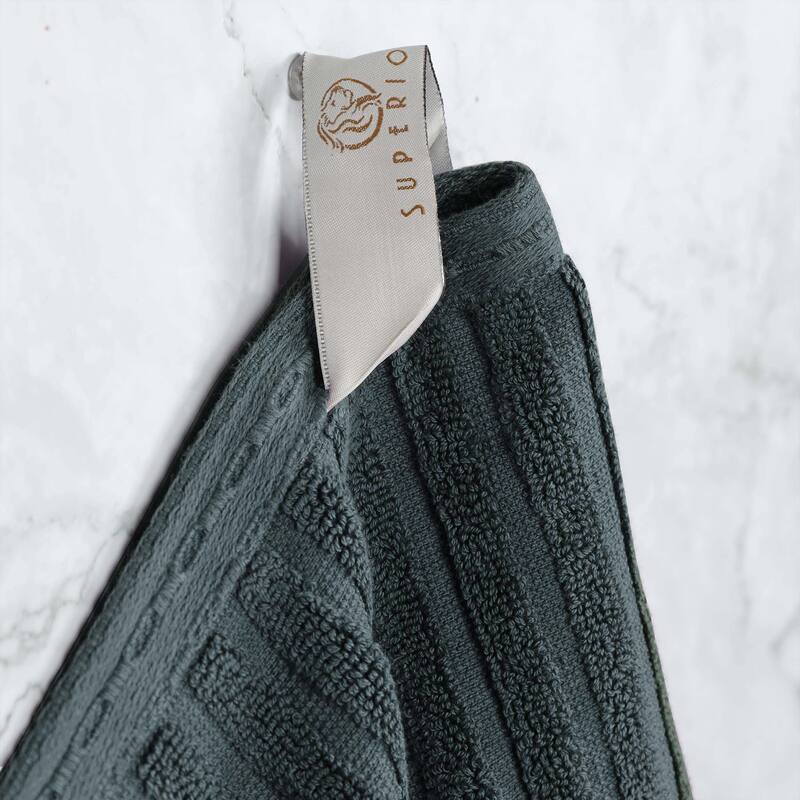 Superior Ribbed Cotton Absorbent Heavyweight Bath Towel Set
