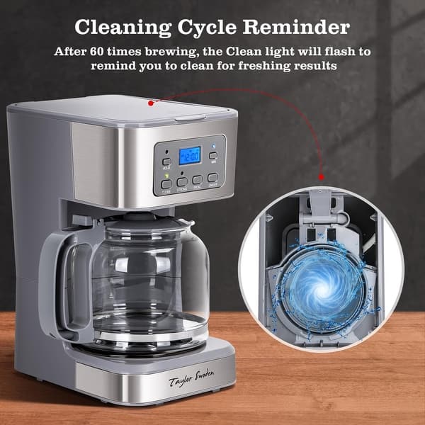 Brew Stainless Steel Programmable Coffee Maker 12-Cup Programmable Coffee  Maker, Regular Strong Brew Drip