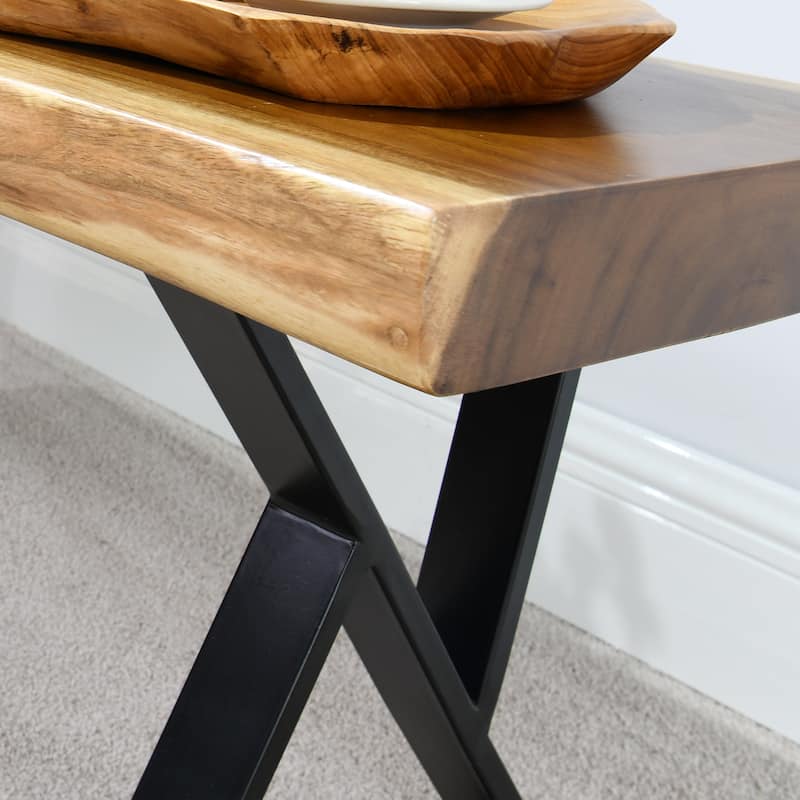Natural Wood Rectangle Bench
