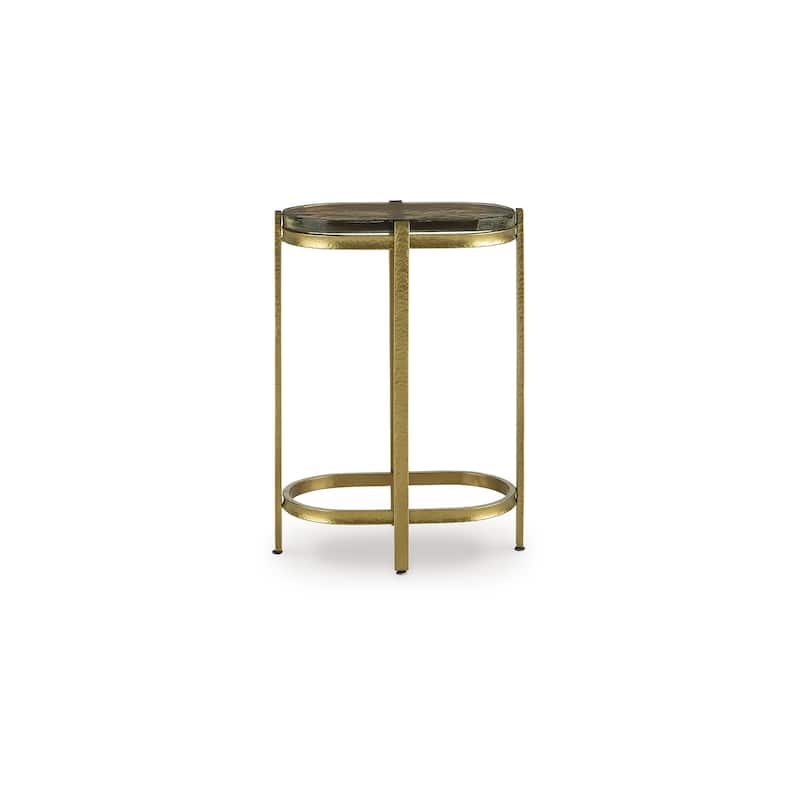 Signature Design by Ashley Porterville Metallic Accent Table - 17" W x 10.25" D x 24.38" H