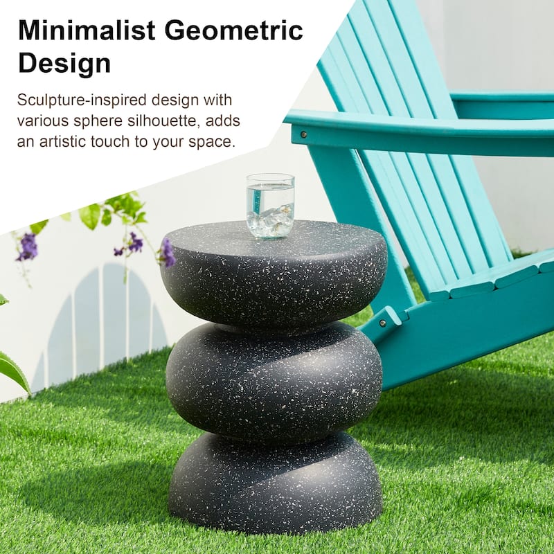 Glitzhome 18"H MGO Garden Stool or Planter Stand With Geometric Design