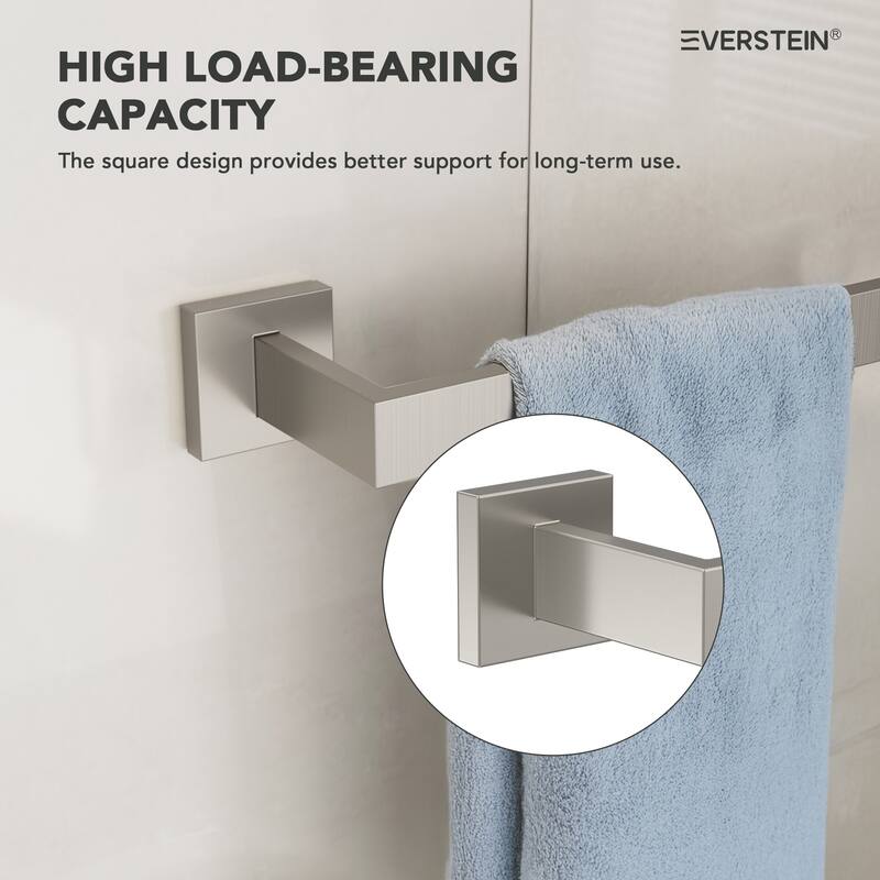 4-Piece Bathroom Hardware Accessories Set, Wall Mount Towel Bar, Toilet Paper Holder, Hand Towel Rack 1 Towel Hooks