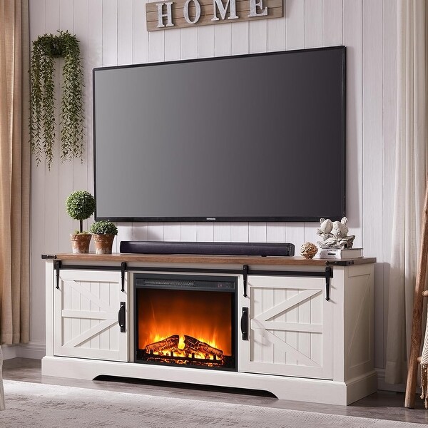 いいネット通販 - 全国送料無料でお届けします Farmhouse Rustic TV, 75'' for Stand TV Fireplace 犬服・アクセサリー