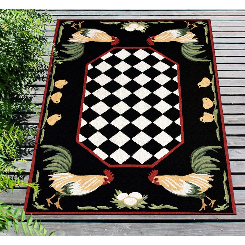Liora Manne Frontporch Rooster Indoor/Outdoor Rug - 5' x 7'6"