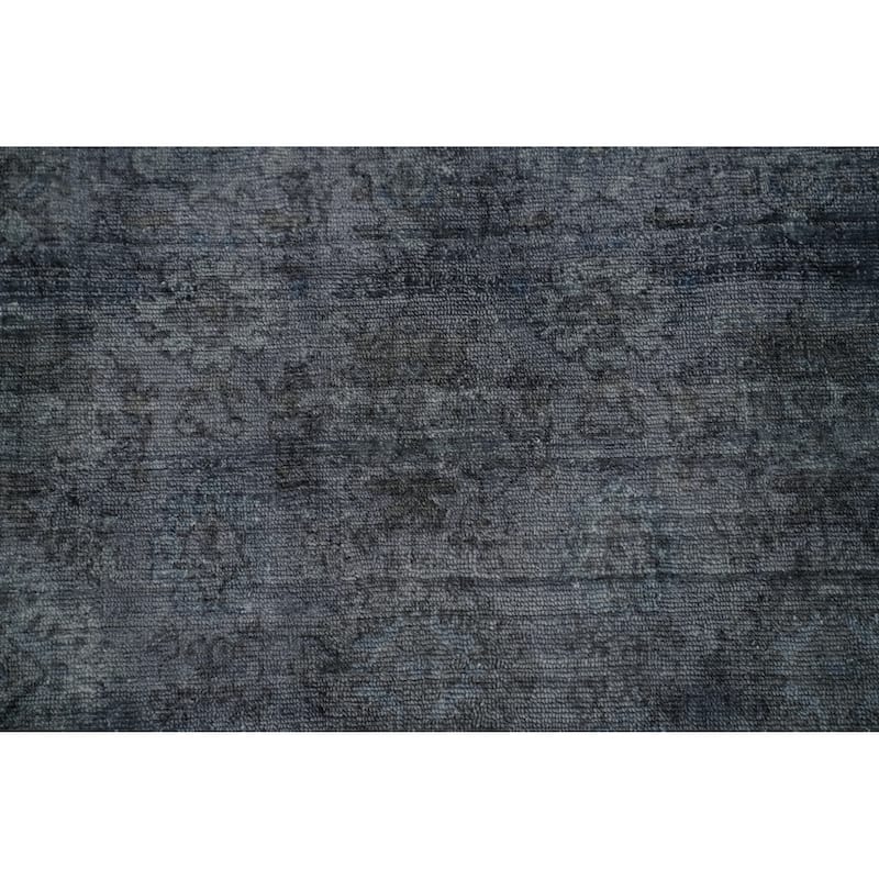 Hand-knotted Transitional Silk Carpet Grey Oushak Rug Geometric Oriental Area Rug - 7' 11'' X 5' 6''