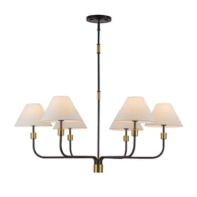 Artcraft Providence Chandelier - Black with Brushed Brass Accent