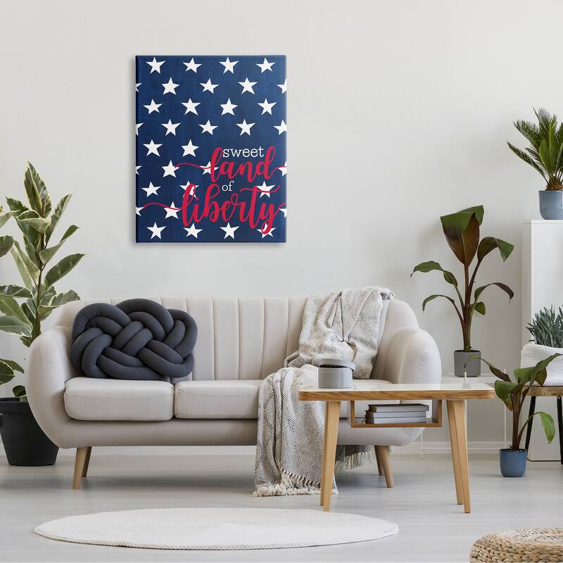 Stupell Industries Sweet Land Of Liberty Americana Canvas Wall Art, Design by Alli Rogosich