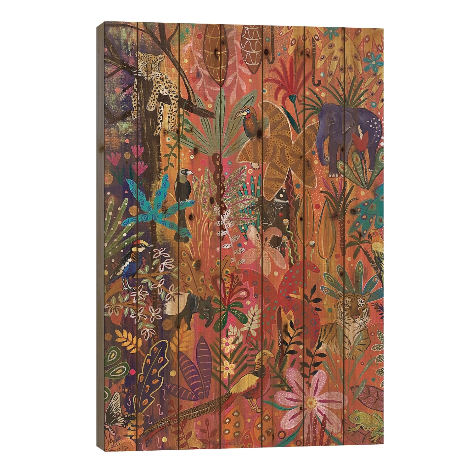 Welcome To Paradise Print On Wood by Magali Modoux - Multi-Color