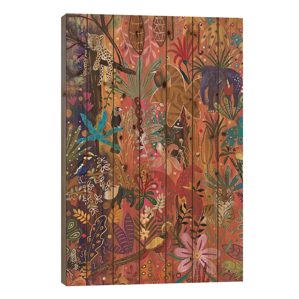 Welcome To Paradise Print On Wood by Magali Modoux - Multi-Color