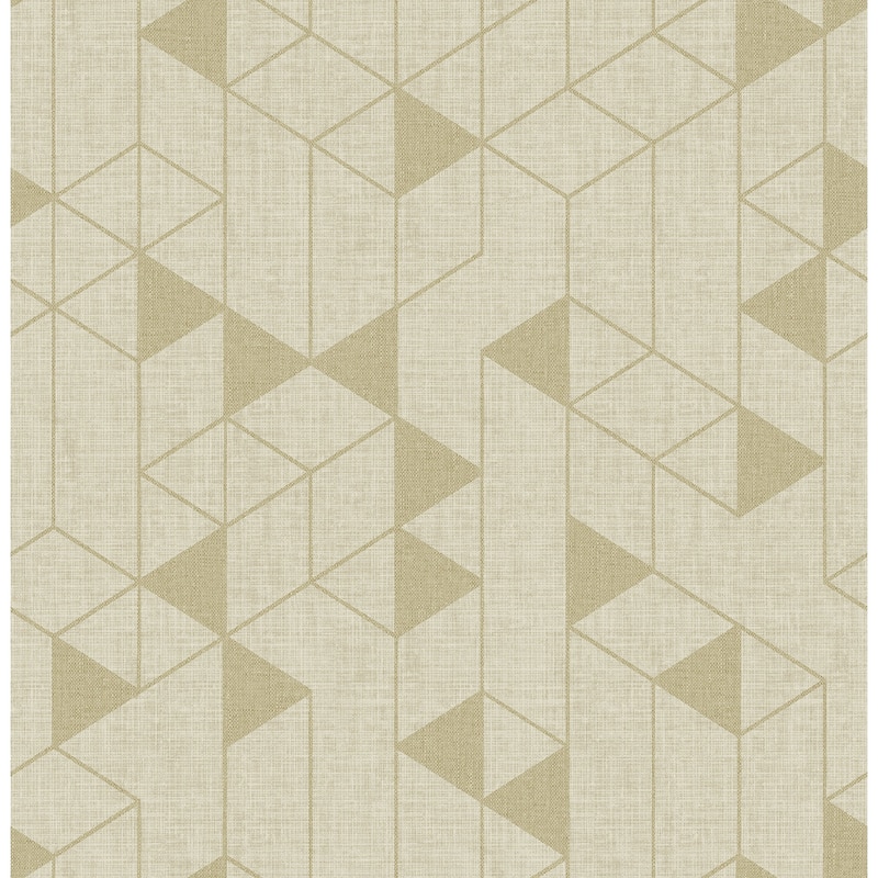 A-Street Prints Fairbank Gold Linen Geometric Wallpaper