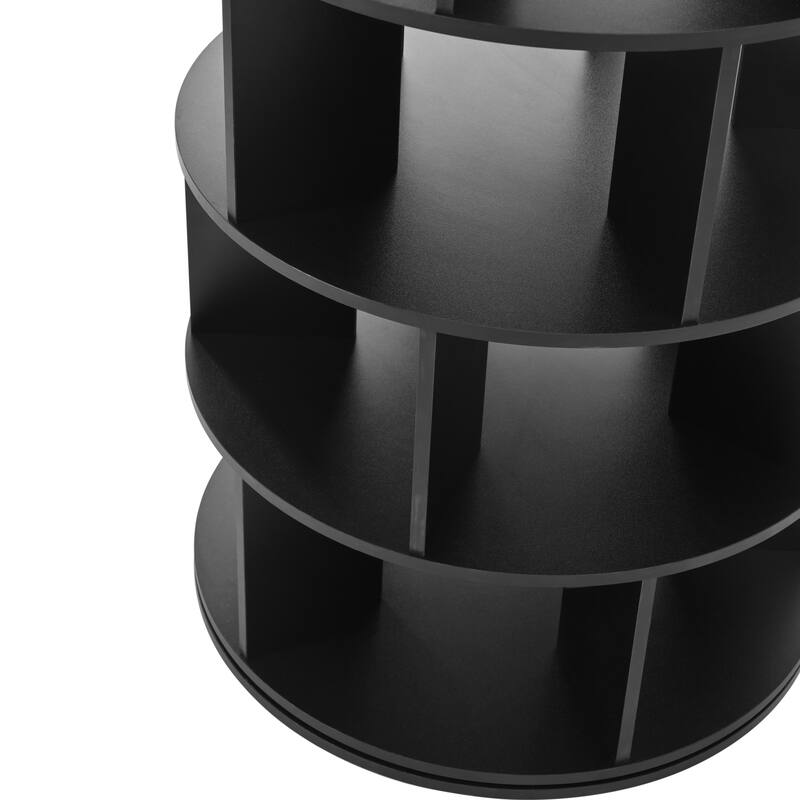7-Tier Round Rotating Shoe Rack Tower, Spinning Shoe Shelf with 5 Grids Per Layer, Shoe Closet Organizer for Entryway