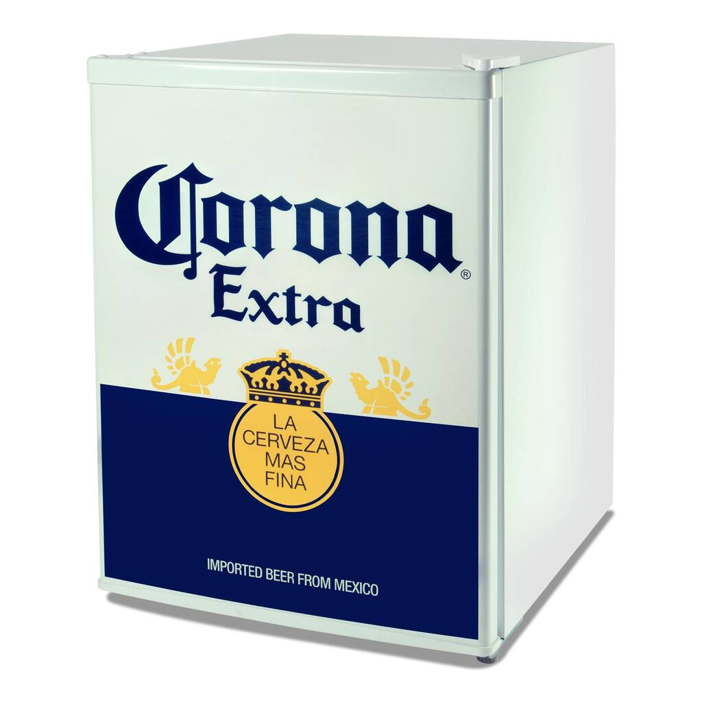Corona Compact Bar Fridge w/ Freezer, 2.4 Cu Ft (70L), Blue and White