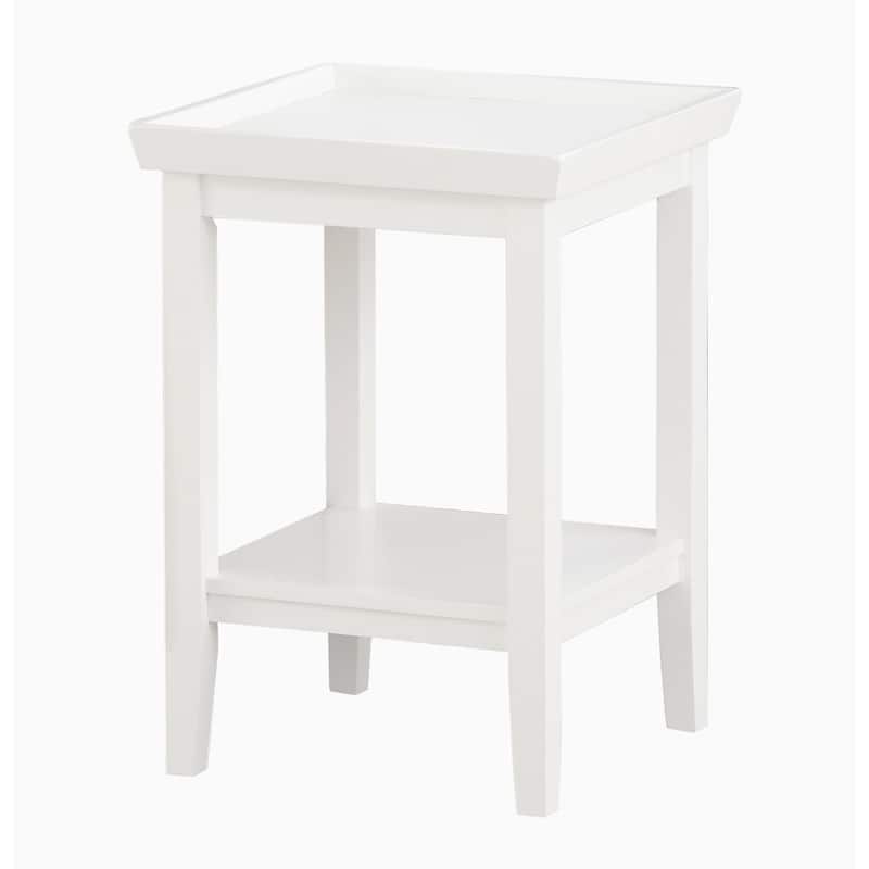 End Table with Storage Shelf, Black Accent Table, Living Room Side Table, Modern Design, Rubberwood Construction - 26