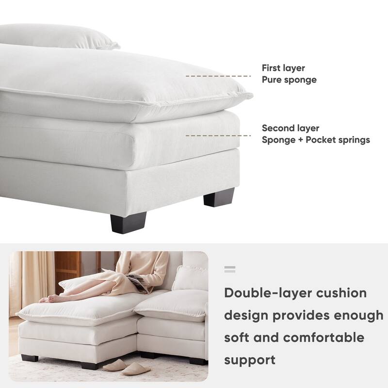 6-seat Upholstered Symmetrical Sofa Set with Console,Cupholders and USB Ports
