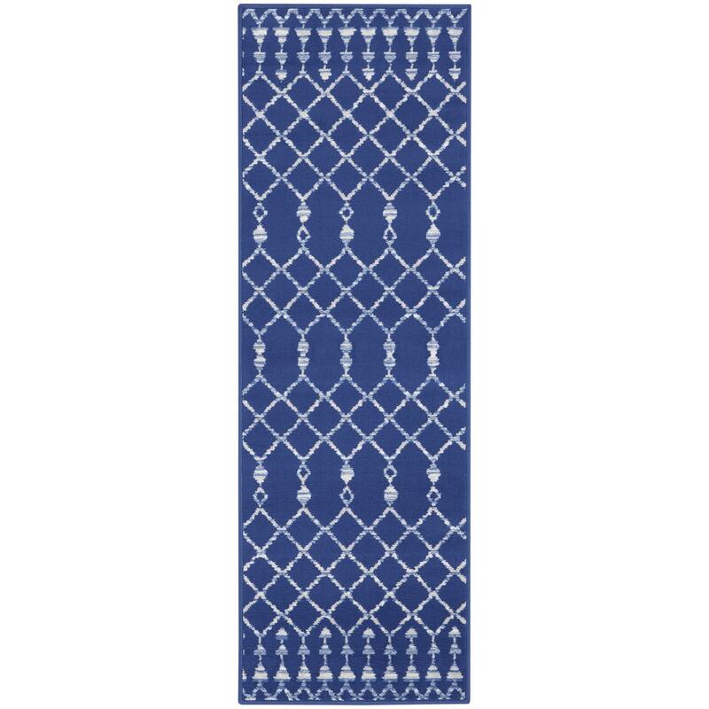Jakeh Power Loomed Distressed Abstract Non Skid Stain Resistant Area Rug By HomeRoots - 96' X '24' X '0.39