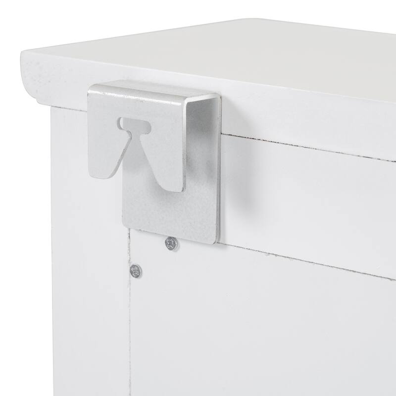White MDF Floating Makeup Vanity with HD Mirror, Drawers and Hooks - 23.75” W x 31.75” H