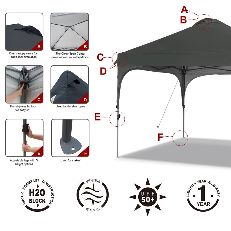 ABCCANOPY Outdoor Pop up Camping Sun Shelter Canopy Tent