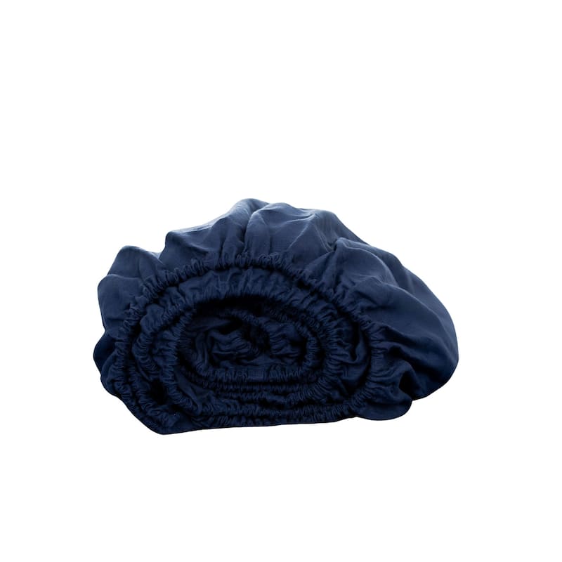 Navy Blue Linen California King Fitted sheet