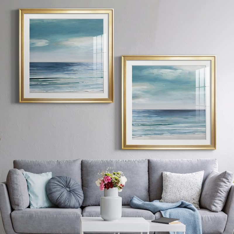 Blue Silver Shore I Premium Framed Print - Ready to Hang