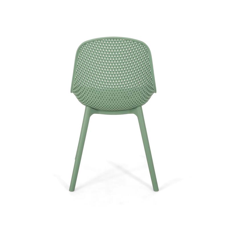 Posey Outdoor Diamond Perforated Modern Dining Chair (Set of 4) by Christopher Knight Home - 18.50" W x 22.50" L x 33.00" H