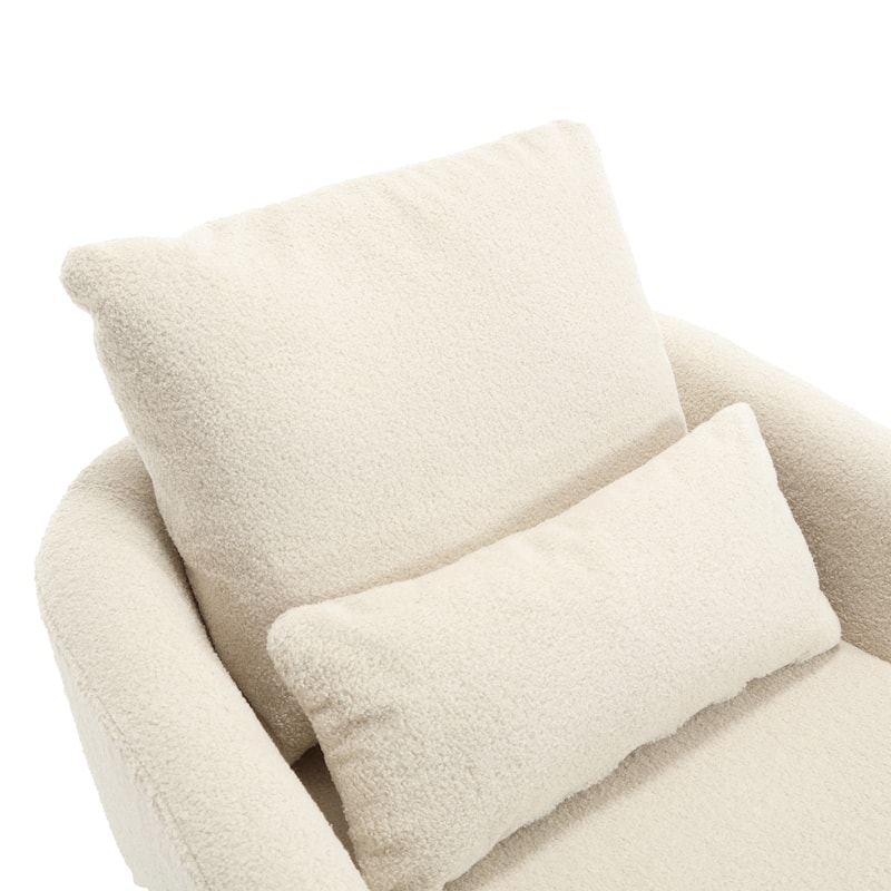 32.68" Swivel Barrel Chair with Metal Base