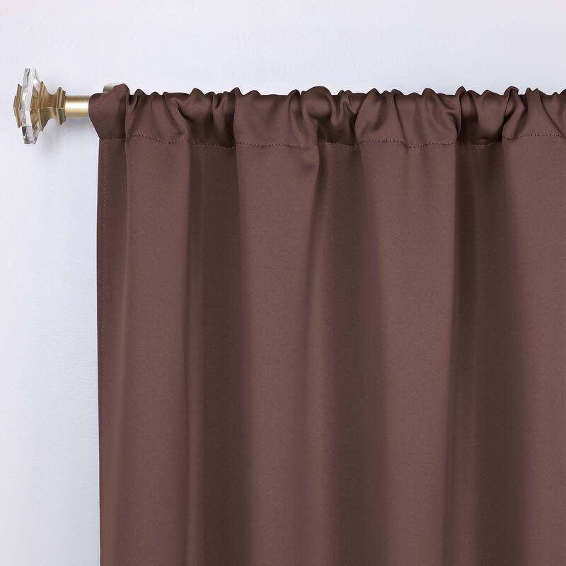 Superior Solid Machine Washable Room Darkening Semi-Blackout Curtains, Set of 2