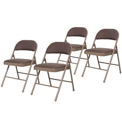 Hampden Furnishings Bernadine Basics Collection Fabric Folding Chair, Pack of 4