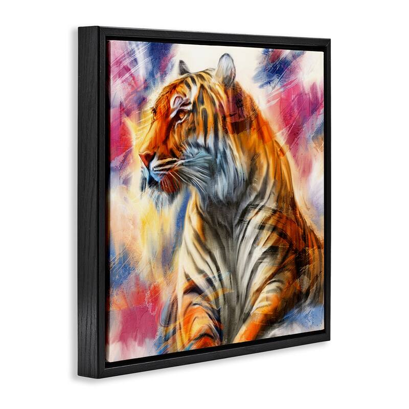 Stupell Fierce & Elegant Tiger Framed Floater Canvas Wall Art Design By Kim Allen