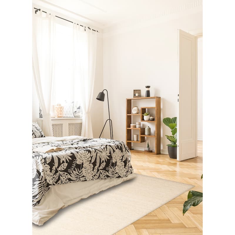 ECARPETGALLERY Braid weave Sienna Cream Wool Rug - 5'7 x 7'4