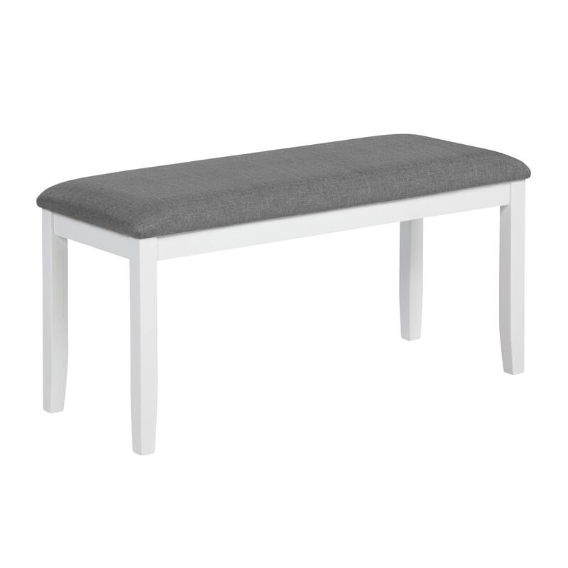 6-Piece, Modern Dining Table Set Wooden Dining Table Set with Bench, for Dining Rooms and Kitchens, Gray and White Color