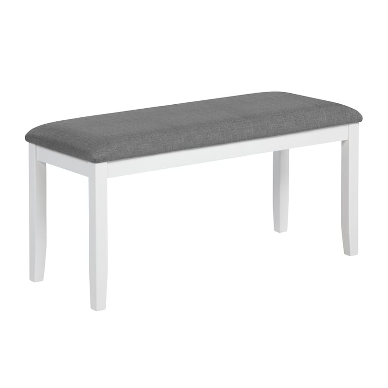 GDFStudio - Dalton 6-Piece Transitional Wooden Dining Table Set with 4 Upholstered X-Back Chairs and 1 Bench