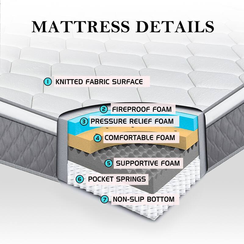 14 inch Medium Firm Individually Pocket Spring Mattress in a Box