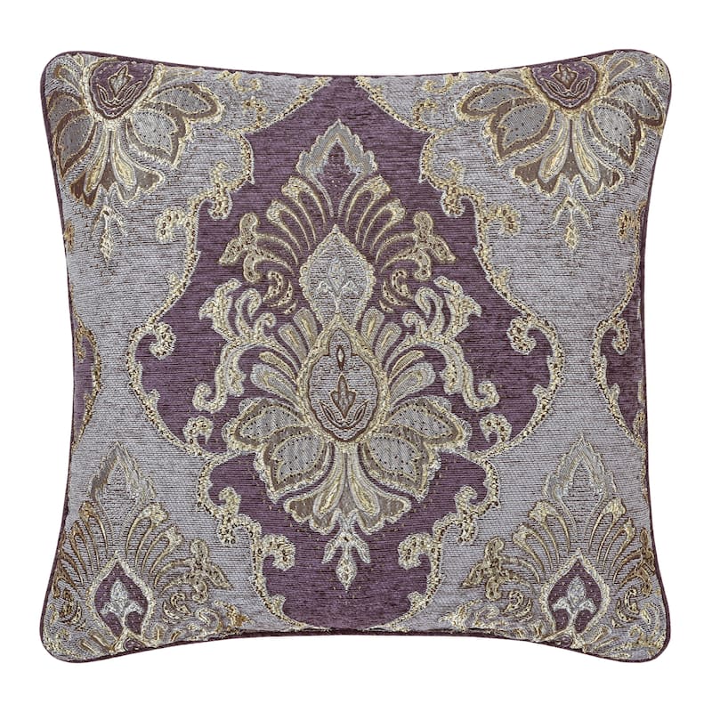 Five Queens Court Dominique 20" Square Decorative Throw Pillow