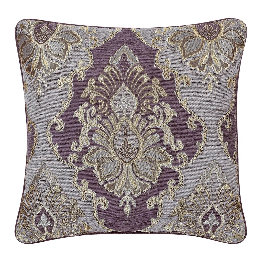Five Queens Court Dominique 20" Square Decorative Throw Pillow