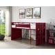 preview thumbnail 3 of 4, Red Twin Size Metal Loft Bed with Slide for Kids